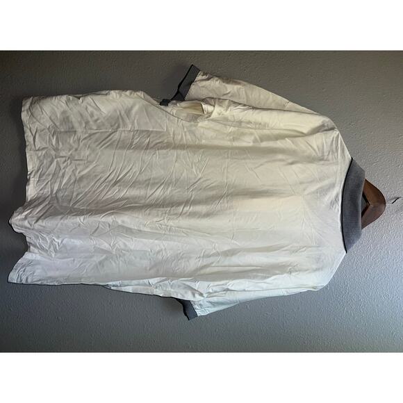 Vintage Antigua Polo Shirt White Checkered Sleeves Collared 100% Cotton Top 2XL - Picture 6 of 8